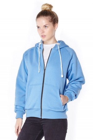 Blue anti-slash hooded top lined with Dupont ™ Kevlar ® fibre